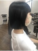 ブラック×ぱっつんボブ