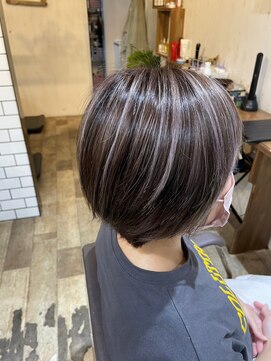 リッカヘアー(Ricca hair) 大人ボブ小顔ボブハイライトホワイトベージュ20代30代