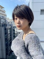 イヴォークトーキョーオーサカ(EVOKE TOKYO osaka)&nbsp;似合わせカット 丸みショート 小顔 可愛い 暗髪 カラー