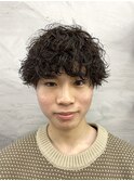 刈り上げマッシュ×波巻きパーマ
