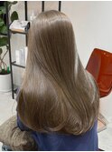 ミディアムロングレイヤーカットブリーチなしダブルカラー堀江