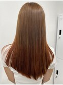 GLOW#オレンジカラー#ロング#暖色カラー#カット