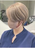 くびれショートボブ40代50代グレイカラー白髪染め白髪ぼかし