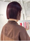 切りっぱなしボブ新宿小顔20代イルミナカラー▲