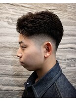 トリム 渋谷(trim.)&nbsp;サーフカール/刈り上げセンターパート/ブルーブラック[渋谷]