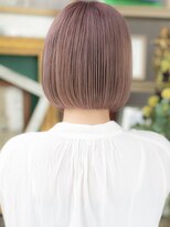 カバーヘア ブリス 大宮西口(COVER HAIR bliss)&nbsp;小顔ミルクティーピンク切りっぱなしボブディA4大宮10代20代30代