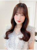 大人ガーリー/ダークアッシュ/ミディアムレイヤー似合わせカット