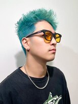 ルネラトーキョー(RUNERA TOKYO)&nbsp;メンズスパイキーショートターコイズブルーケアブリーチ渋谷