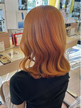 ウェーヴ 浜松小豆餅店(wave) 1ブリーチ×オレンジカラー