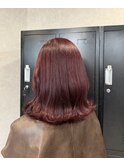 ブリーチなしワインレッド