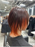 ウルフヘアー＋オレンジヘア♪朝長