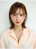 ピンクベージュ/アンブレラカラー/クールショート/前髪/表参道
