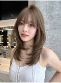 ミニウルフレイヤーカット顔周りカット前髪カット韓国ロング博多