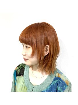 プランクスター(prankster) [prankster]柔らかマッシュウルフの鮮やかオレンジヘア