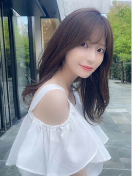 アフロート ディル(AFLOAT D'L) 20代30代40代小顔ワンカール シースルーバング ベージュカラー