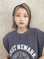 インナーカラー外ハネボブダブルカラーケアブリーチハイライト