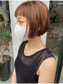 収まりのいい丸みボブ、ミニボブスタイル/大矢