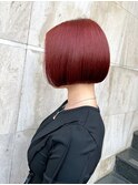 【LAGOON】大人のショートボブ○前下がりボブ○マチルダレッド