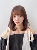 伸ばしかけヘア 小顔ヘア ブリーチなしカラー