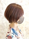 大人可愛い20代30代40代前下がりショートボブ/丸みショート