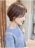 大人ハンサムショート前髪なしショートボブ30代40代50代表参道
