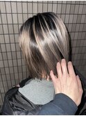 バレイヤージュ　デザインカラー　宇都宮　切りっぱなしボブ