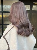 グレージュ切りっぱなしボブ前髪ありミニボブミルクティベージュ