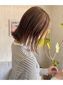 筋感たっぷり切りっぱなしボブスタイル【安佐南区】