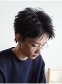 スパイキーショートツイストスパイラルパーマ短髪ツーブロック