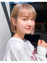 セイドット オモテサンドウ(Say. omotesando) Say.ショートボブホワイトグレージュミニウルフぱっつん前髪青山