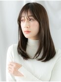 ツヤ髪ココアブラウンレイヤーロングq小山20代30代40代