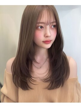 ミシェリー 新宿店(misherry) 大人ミディアムロング透明感ナチュラル地毛風ストレートレイヤー