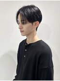 センターパート／韓国マッシュ/メンズヘア／センター分け/黒髪