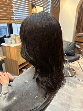 艶髪/レイヤーカット/ダークグレージュ