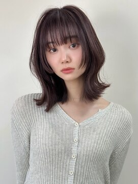 オムニス 表参道(Omnis) くびれミディアムレイヤーカット顔まわりレイヤー透明感カラー