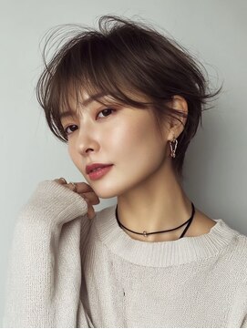 ハーツ(Heart's) ミセスショート×白髪ぼかしカラー３０代４０代５０代６０代