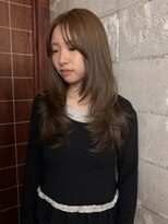 マイル 渋谷(mile)&nbsp;ブリーチなしカラー明るめベージュ×ハッシュカット