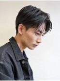 メンズセンターパートウルフセンターパートニュアンスパーマ襟足