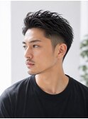 大人メンズ刈り上げアップバング