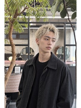 ユニオンデュオ 栄(Union Duo) メンズベリーショート×ハイトーンブリーチ