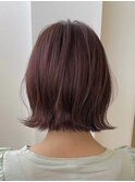 韓国ミディ/似合わせカット/ペールベージュ/外ハネボブ