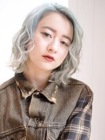 ウェーブボブ_外ハネボブセクションカラーペールベージュ_58556