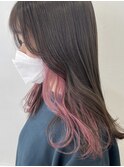 切りっぱなしボブエアリーロング美髪ピンクブラウン《二子玉川》