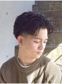 KEIJU風オールバックローフェードラルフカールビジネス黒髪