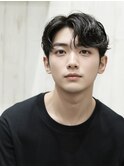 夏カラー×センターパートニュアンス小顔見せひし形シルエット