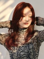 ピークアブー 原宿ハラカド(PEEK-A-BOO) ロングレイヤー顔まわり海外風大人女子暖色系20代EnglishOK