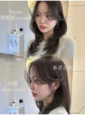 韓国風/レイヤー/前髪カット/オリーブ/透明感/ハッシュカット