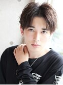 センターパート ツーブロック ゆるスパイラルパーマ
