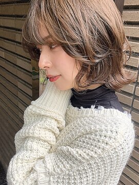 カルナ バイ エルモ(calna by ELMO) 【レイヤーボブ×透け感ベージュカラー】ペールベージュ 米倉