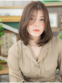 センターパートかきあげ前髪アンニュイヘアa志木20代30代40代